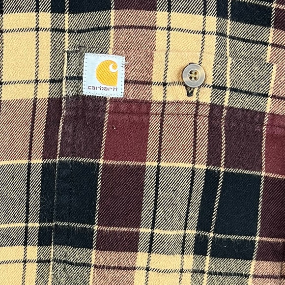Carhartt Unisex Earthy Tone Button Up Long Sleeve Checkered Shirt Size 2XL - Picture 8 of 11